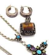 Group lot of Vintage 925 sterling silver miscellaneous jewelry