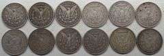 Lot of 12 Morgan Silver Dollars | Mixed Dates & Mints | 1878–1899 | Original U.S. Silver Coins