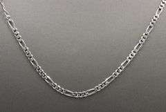 925 Sterling silver signed Figaro chain necklace