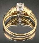 14K Two-tone Gold Emerald Cut Diamond Ring of 1.3ct