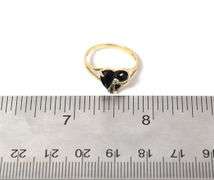 Loving 10K Yellow Gold Black Onyx Gemstone and Diamond Ring