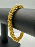 Sharp 43.9 Gram Yellow Gold Plated Byzantine Bracelet