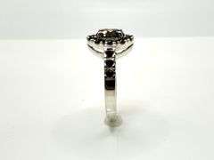 Impressive 14 Kt White Gold Plate 2.75 Ct Black Moissanite Ring