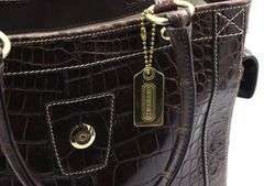 Coach Embossed Alligator brown leather tote