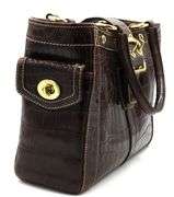 Coach Embossed Alligator brown leather tote