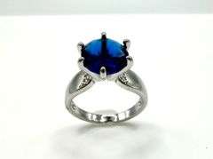 Beautiful 3.5 Ct Deep Midnight Blue Simulated VVs1 Diamond Ring
