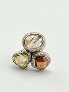 925 Sterling Silver Silpada Harmony Facetyed CZ Glass Ring