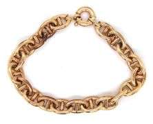 Italian 14kt Yellow gold Mariner link chain bracelet