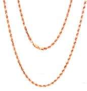 Unusual 10K Rose Gold Rope Necklace