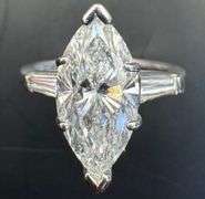 Platinum Marquise Diamond Ring of 3.32