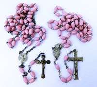 2 Vintage Pink Rosaries