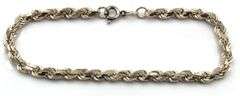 Italian 925 sterling silver rope chain bracelet