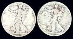 2 Different Walking Liberty Half Dollars: 1928-S & 1929-D