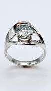 Sparkling  2.75 Ct VVs1 White Ice Blue Fire Moissanite Ring