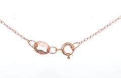 14kt Rose gold cushion blue topaz disc drop pendant on chain