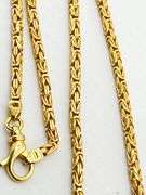 Italian 14KT Yellow Gold Solid 3MM Byzantine Chain Necklace