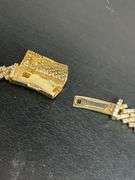 CERTIFIED 14K YELLOW GOLD CUBAN LINK CHAIN  WITH DIAMONDS