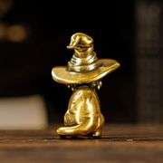 Solid Brass Witch Cat