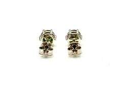 Beautiful White Gold Plated 2 Ctw Green Fire Moissanite Earrings