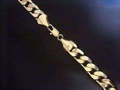 Huge 97.9 Gram 14 Kt Gold Plated Curb Link Necklace