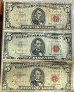 Three 1963 Star $5 US Notes