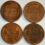 4 Diff. Choice R&B Uncirculated 'P' Mint Lincoln Cents