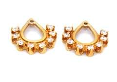 14kt Yellow gold 0.65ctw teardrop diamond jacket earrings