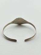 925 Sterling Silver Ornate Vintage  Filigree design Green Smithsonite Cuff Bracelet