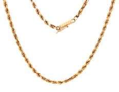 Sturdy 14K YG 20" Diamond Cut Rope Necklace