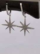 CERTIFIED BRAND NEW 14K WHITE GOLD DIAMOND DANGLE EARRINGS