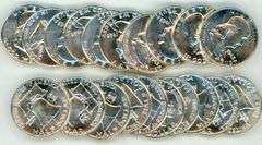 Choice to Gem BU original roll of 20 1963-P Franklin Half Dollars