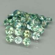 Exotic 4.01ct 35pc single vein bright blue green Sapphire set