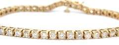14kt Yellow gold 4ctw diamond tennis bracelet