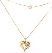 Sweet 14k YG Diamond Heart on Necklace