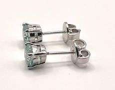 Sparkling 2.05 Ctw VVs1 Paraiba Green Simulated Diamond Earrings