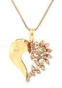 Sweet 14k YG Diamond Heart on Necklace
