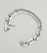 Italian 925 Sterling Silver Modernist Style Link Bracelet