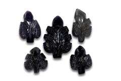 Iolite Botanical Carvings - Lot of 5