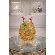 Peacock Couple Enameled Trinket Box Jewelry Storage