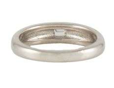 0.35ct Emerald Cut Diamond Solitaire Flush Set Band Ring in Platinum