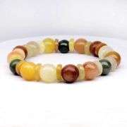 Real! 172.92ct multi-color Burmese Jade bracelet!!!