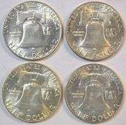 Choice to Gem BU 1948 to 1951 'P' Franklin Half Dollars. Some FBL's