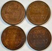 Choice original R&B Uncirculated 1910, 1911, 1912, & 1913 'P' Mint Lincoln Cents