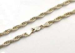 Italian 925 sterling silver rope chain necklace