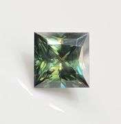 Huge 12 Ct Sparkling Forest Green Princess Cut Fire Moissanite Solitaire
