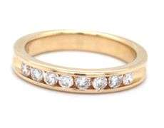 Useful 14K YG Stackable Channel Set Diamond Band