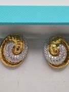 Premium 18k Gold Diamond Swirl Earrings