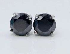 Gorgeous 2 Ctw Black Simulated Diamond Earrings