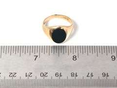 Charming 10K Yellow Gold Blood Stone Gemstone Men's Ring