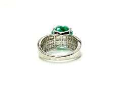 Breathtaking 14 kt White Gold Plate 5 Ct Simulated Paraiba Tourmaline Ring